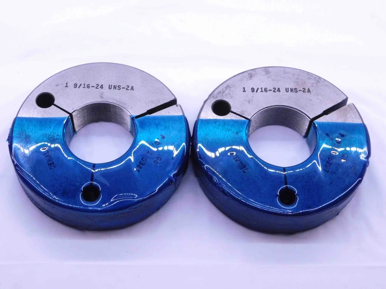 1 9/16 24 UNS 2A THREAD RING GAGES 1.5625 GO NO GO P.D.'S = 1.5341 & 1.5297 - DW41729BE6