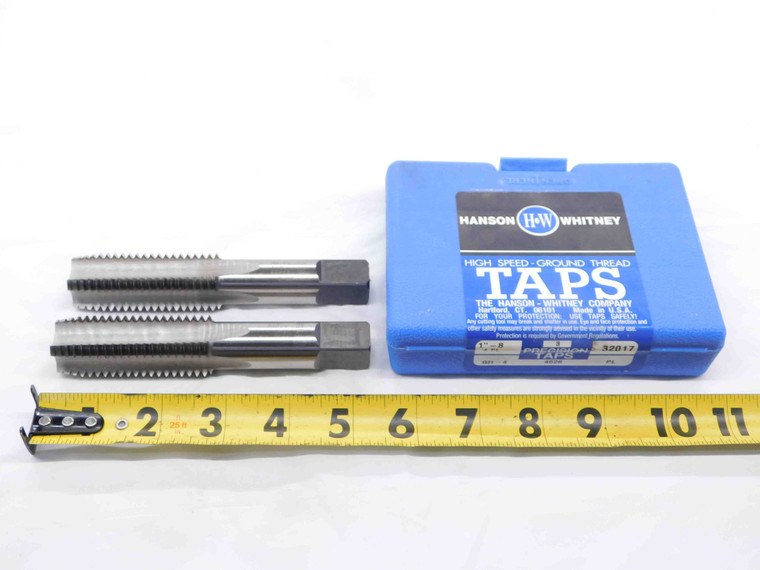 2pcs NEW HANSON WHITNEY 1" 8 NC GH4 HSS PLUG TAP 4 STRAIGHT FLUTE 1.0 USA MADE - NS6885CH5