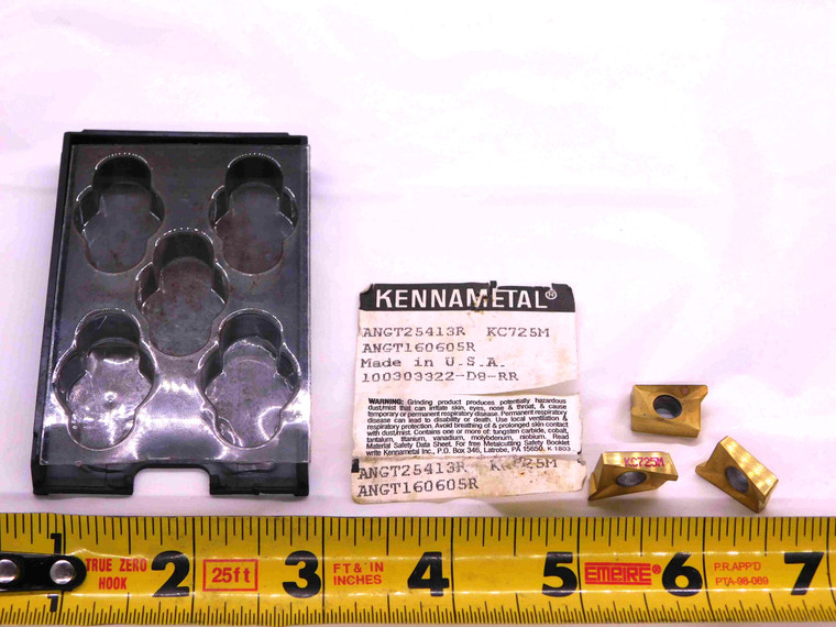 3pcs KENNAMETAL ANGT25413R KC725M TiN CARBIDE MILLING INSERT ANGT160605R AN-1606 - JJ2302CH5