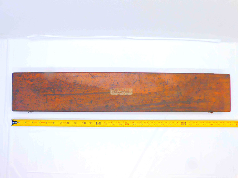 STARRET WOOD STORAGE CASE WITH FOAM PADDED CUTOUTS FOR TOOLS 29 1/2 X 6" X 3"