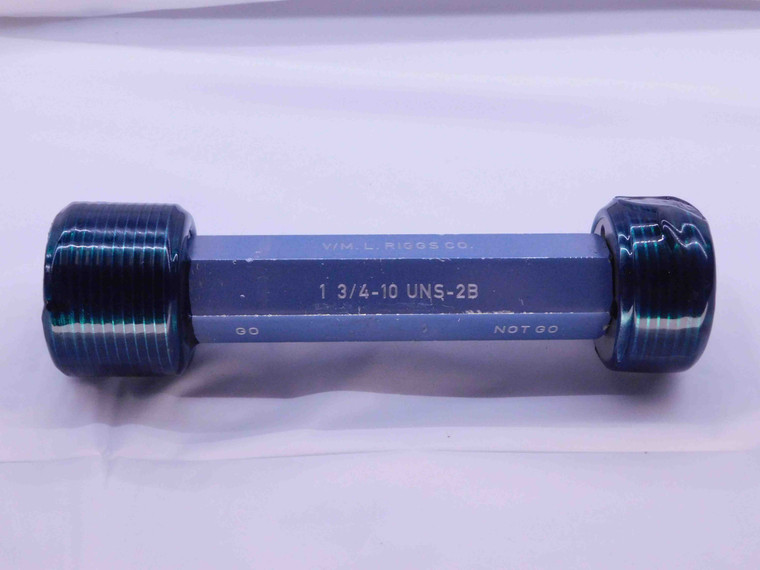 1 3/4 10 UNS 2B THREAD PLUG GAGE 1.75 1.750 GO NO GO P.D.'S = 1.6850 & 1.6934 - DW41752AW5