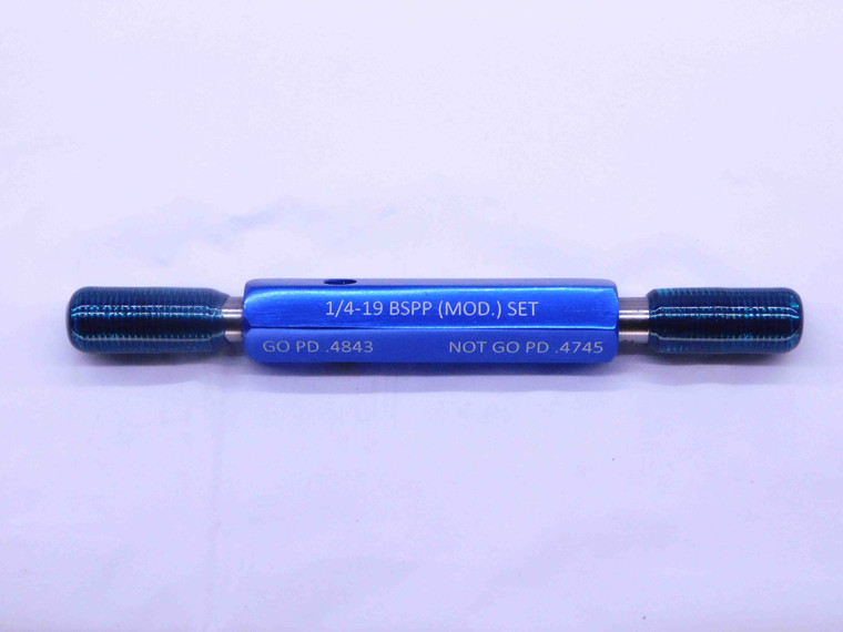 1/4 19 BSPP (B) MOD PIPE SET THREAD PLUG GAGE .25 GO NO GO PDS = 12.301 & 12.051 - DW41762BD6