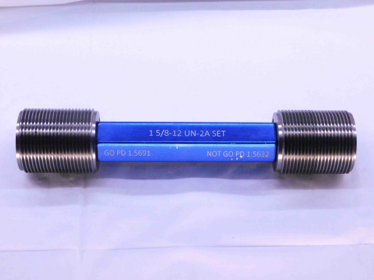 1 5/8 12 UN 2A SET THREAD PLUG GAGE 1.625 GO NO GO P.D.'S = 1.5691 & 1.5632 - DW41763BD6