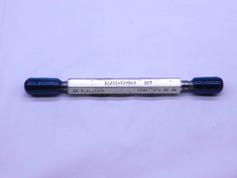 11/32 32 NS 3 SET THREAD PLUG GAGE .3437 GO NO GO P.D.'S = .3234 & .3210 CHECK - DW41765BD6