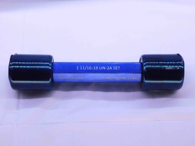 1 11/16 18 UN 2A SET THREAD PLUG GAGE 1.6875 GO NO GO P.D.'S = 1.6499 & 1.6448 - DW41769BD6