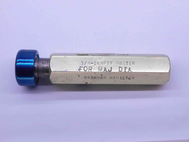 3/4 14 NPTF PLAIN MASTER REFERENCE PIPE SET THREAD PLUG GAGE .75 NON-THREADED - DW41792AA6