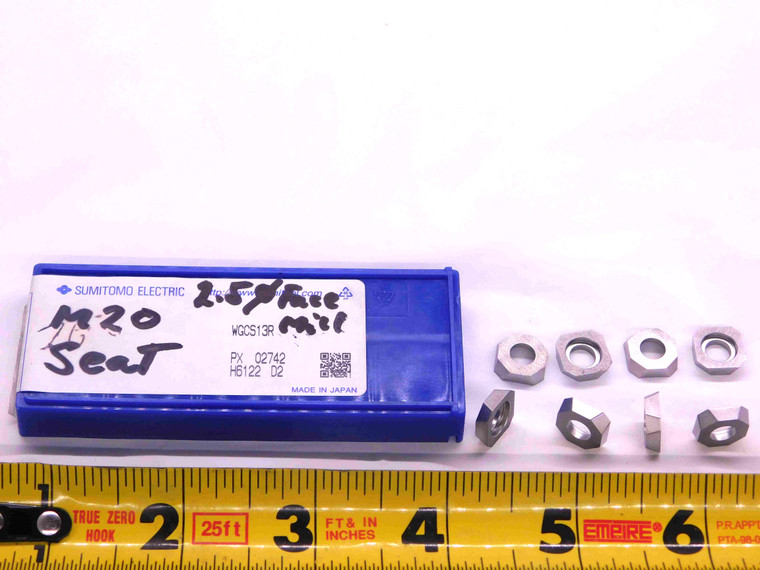 8pcs NEW SUMITOMO WGCS13R CARBIDE MILLING INSERT SHIMS 1/2" INSCRIBED CIRCLE - JJ2517BC5