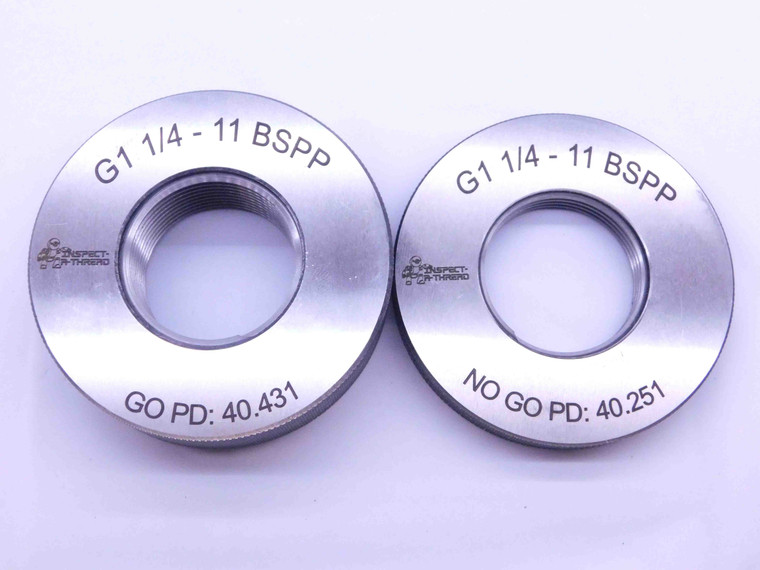 NEW G 1 1/4 11 BSPP SOLID PIPE THREAD RING GAGE 1.25 GO NO GO = 40.421 & 40.251 - DW41807MSAF