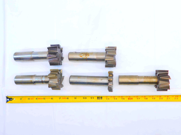 5pc LOT OF HSS STAGGERED TOOTH T-SLOT SIDE MILLING CUTTERS 1 1/2, 2 21/32 O.D. - JG5063AT5