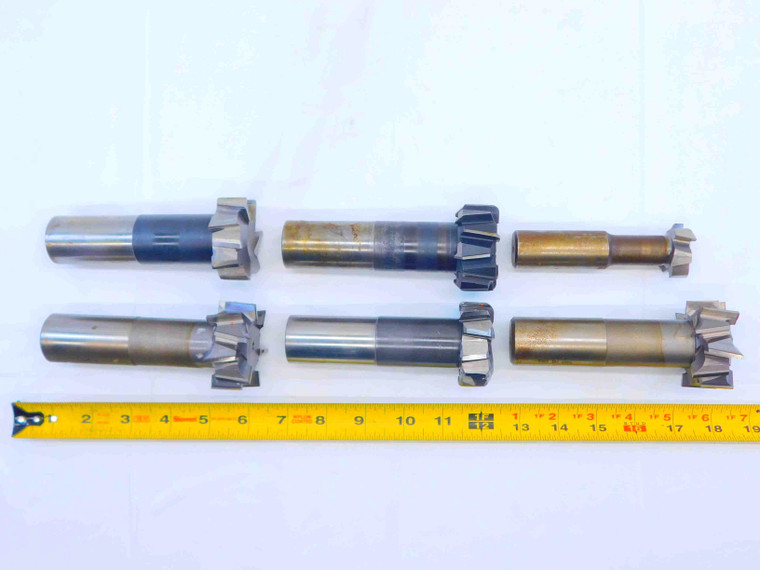 6pc LOT OF HSS STAGGERED TOOTH T-SLOT SIDE MILLING CUTTER O.D. SIZES 3/4, 1 1/4 - JG5066AT5