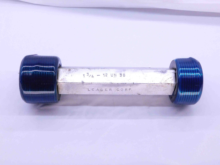 1 3/4 12 UN 3B THREAD PLUG GAGE 1.75 1.750 GO NO GO P.D.'S = 1.6959 & 1.7017 - DW41822OB6
