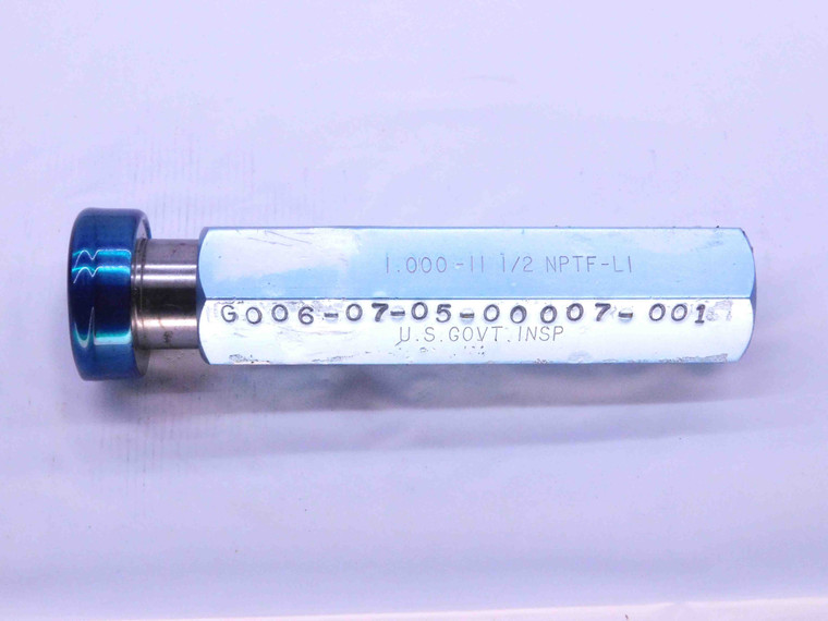 1" 11 1/2 NPTF L1 PIPE PLAIN SET THREAD PLUG GAGE 1.0 1.00 1.000 INSPECTION - DW41873AA6