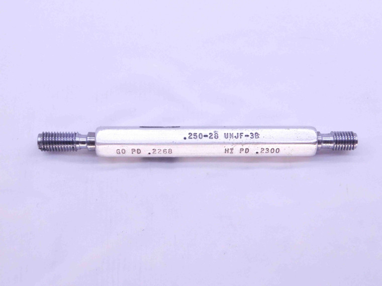 1/4 28 UNJF 3B THREAD PLUG GAGE .25 .250 .2500 GO NO GO P.D.'S = .2268 & .2300 - DW41889LVR