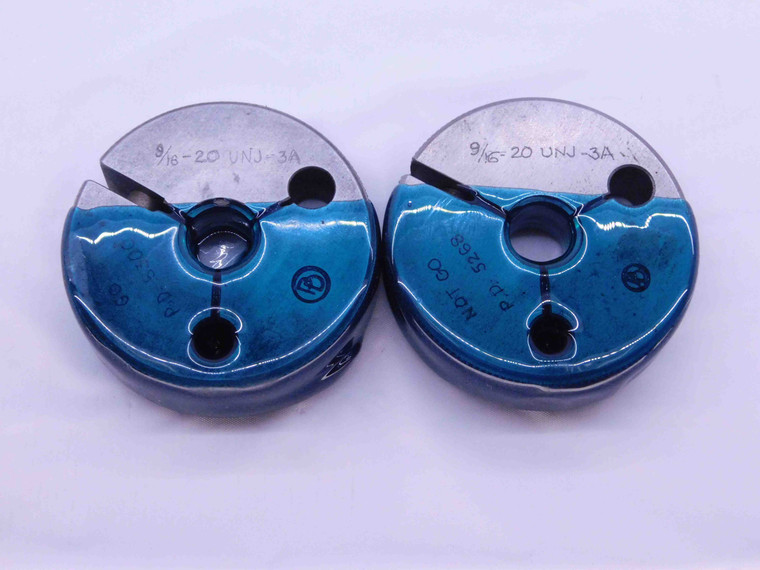 9/16 20 UNJ 3A THREAD RING GAGES .5625 GO NO GO P.D.'S = .5300 & .5268 CHECK - DW41910BG6
