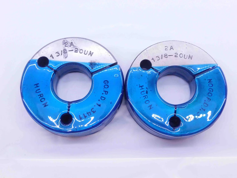 1 3/8 20 UN 2A THREAD RING GAGES 1.375 1.3750 GO NO GO P.D.'S = 1.3411 & 1.3364 - DW41926BG6