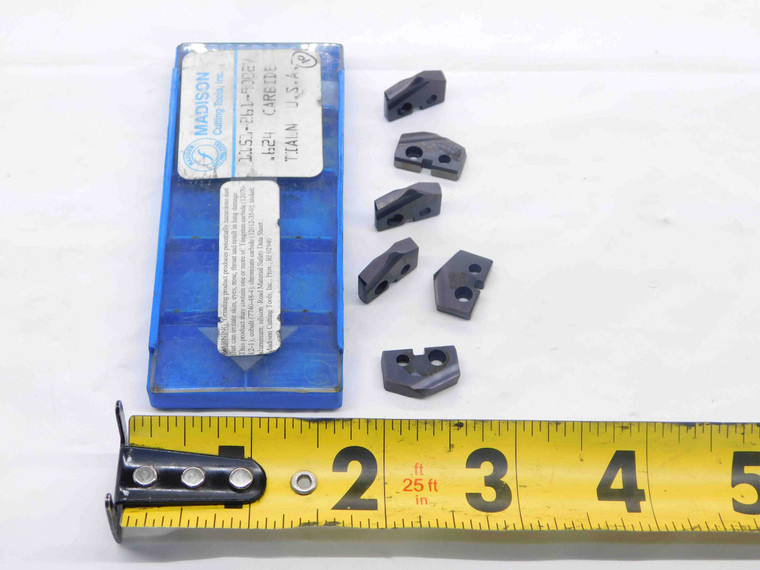 6pcs MADISON .624" OD SERIES #0 CARBIDE SPADE DRILL INSERTS .624" 1151-261-90027 - NS7266RDT