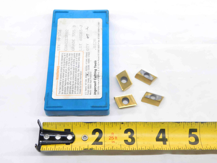 4pcs NEW INGERSOLL CGH323R02 555 D TiN COATED CARBIDE INSERTS .032R INDEXABLE - NS7312RDT
