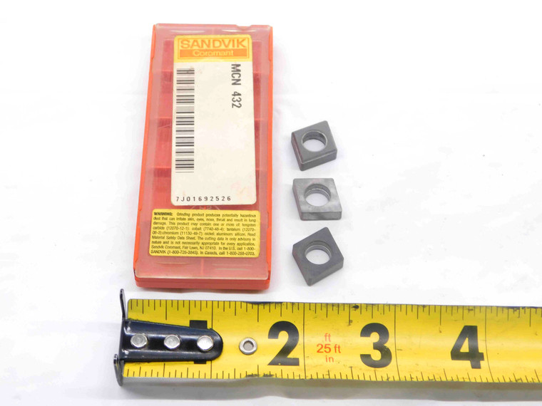 3pcs NEW SANDVIK MCN 432 CARBIDE INSERT SHIMS / SEATS 80 DEG DIAMOND 1/2 I.C. - NS7323RDT