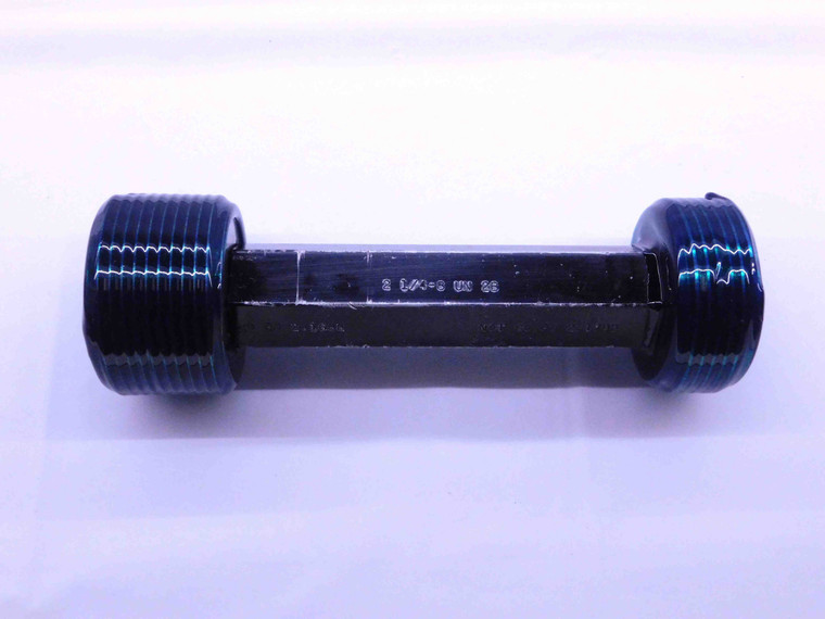 2 1/4 8 UN 2B THREAD PLUG GAGE 2.25 2.250 GO NO GO P.D.'S = 2.1688 & 2.1792 - DW41961AW5