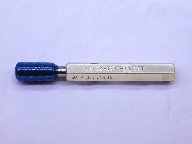 15/32 32 UNS 3A SET THREAD PLUG GAGE .4687 GO ONLY P.D. = .4485 INSPECTION CHECK - DW42002AA6