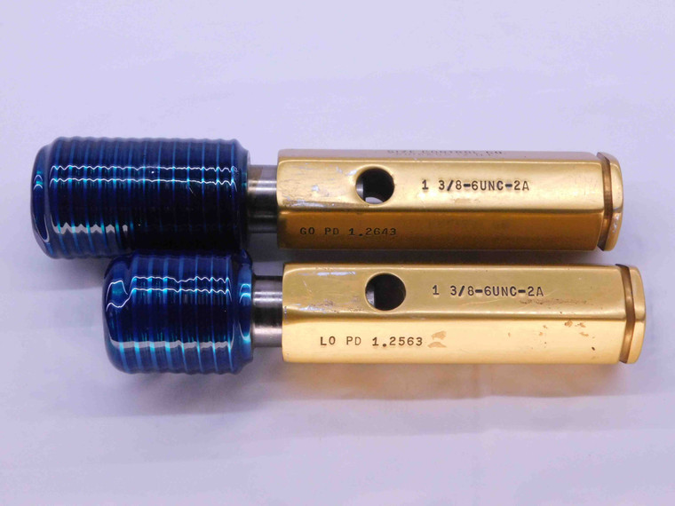 1 3/8 6 UNC 2A SET THREAD PLUG GAGE 1.375 GO NO GO P.D.'S = 1.2643 & 1.2563 - DW42015AA6