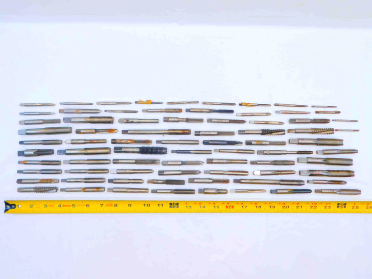 75pc LOT OF HSS TAPS PLUG TAPER BOTTOMING PIPE SPIRAL AND STRAIGHT FLUTES - JG5206CH5