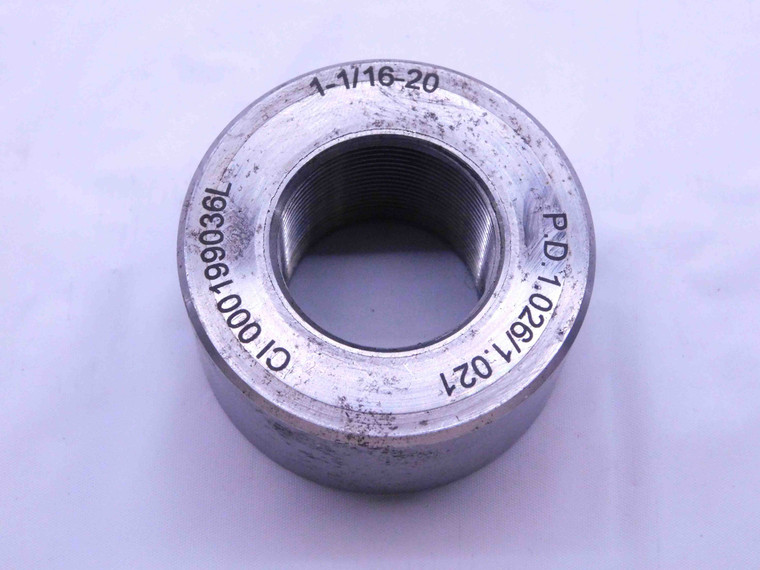 SHOP MADE 1 1/16 20 SOLID THREAD RING GAGE 1.0625 1 1/16"-20 INSPECTION CHECK - DW42066CH5