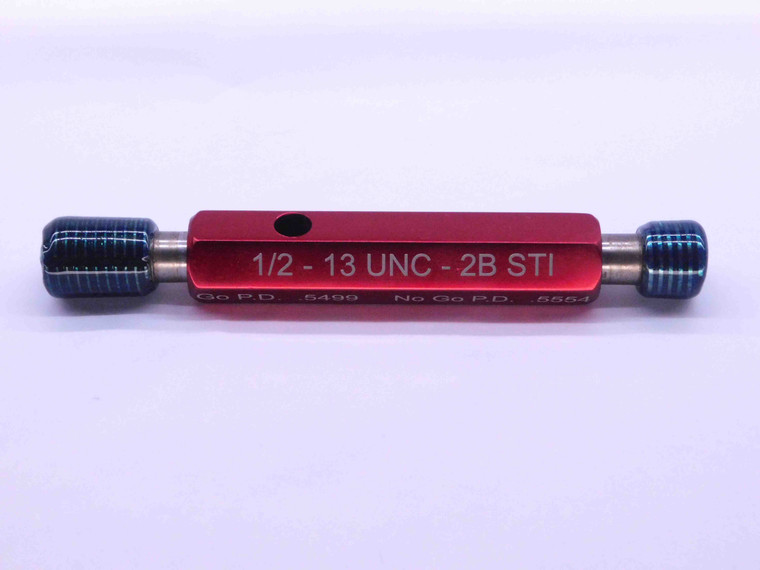 1/2 13 UNC 2B STI HELICOIL THREAD PLUG GAGE .5 GO NO GO P.D.'S = .5499 & .5554 - DW42083LVR