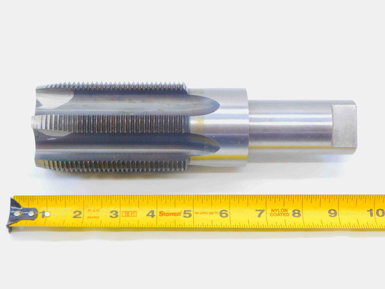 2 5/8 8 HSS PLUG TAP 6 STRAIGHT FLUTE 2.625 MODIFIED 1 9/16 SHANK THREADING TOOL - JG5231LVR