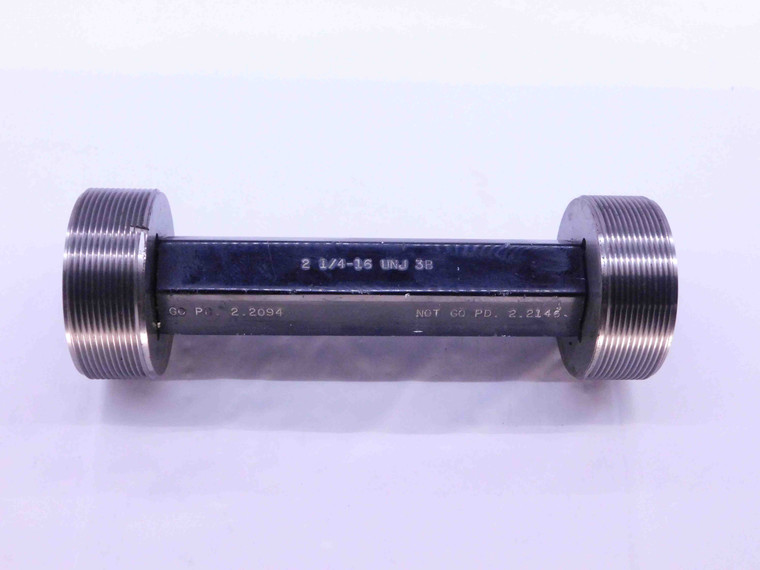 2 1/4 16 UNJ 3B THREAD PLUG GAGE 2.25 2.250 GO NO GO P.D.'S = 2.2094 & 2.2146 - DW42152OB6