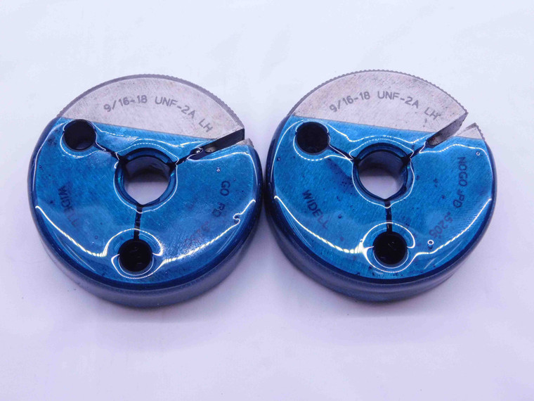 9/16 18 UNF 2A LEFT HAND THREAD RING GAGES .5625 GO NO GO P.D.'S = .5250 & .5205 - DW42188BL6