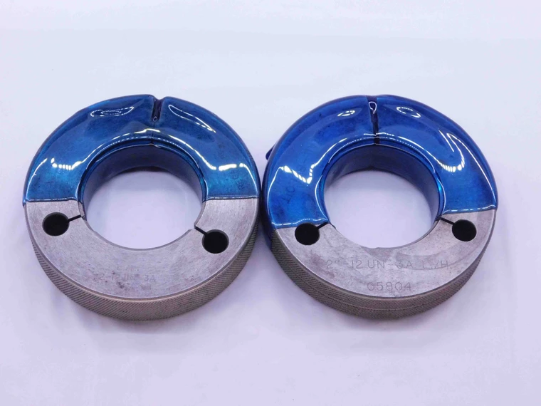 2" 12 UN 3A LEFT HAND THREAD RING GAGES 2.0 GO NO GO P.D.'S = 1.9459 & 1.9414 - DW42231AE6