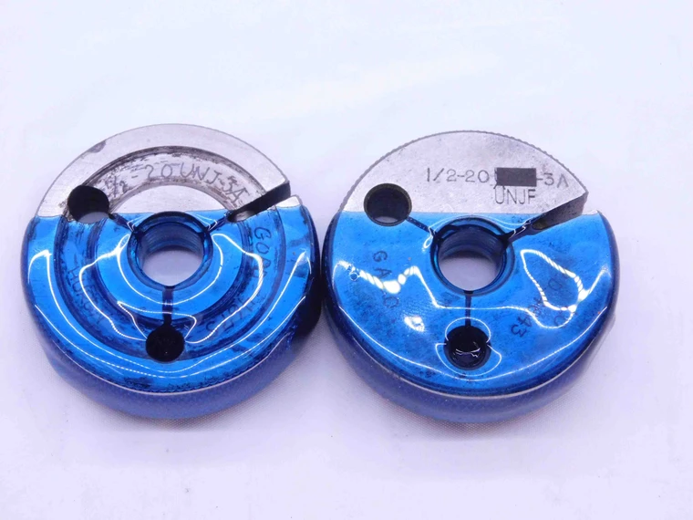 1/2 20 UNJF 3A THREAD RING GAGES .5 .50 .500 GO NO GO P.D.'S = .4675 & .4643 - DW42263LVR