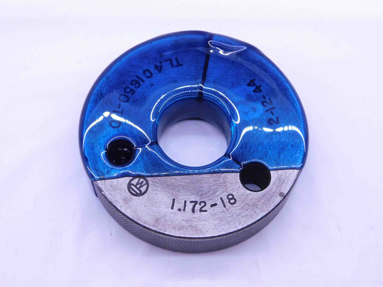 1.172 18 THREAD RING GAGE 1.1720 GO ONLY P.D. = 1.1369 1.172"-18 UNS 3A - DW42265LVR