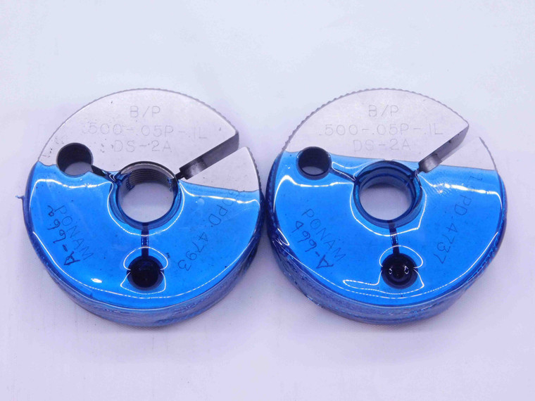 1/2 20 DS 2A BEFORE PLATE DOUBLE LEAD THREAD RING GAGES .5 GO NOGO = .4793 .4737 - DW42314CD5
