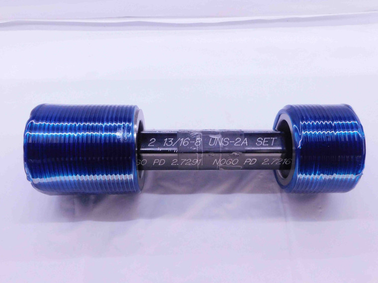 2 13/16 8 UNS 2A SET THREAD PLUG GAGE 2.8125 GO NO GO P.D.'S = 2.7291 & 2.7216 - DW42360BU5