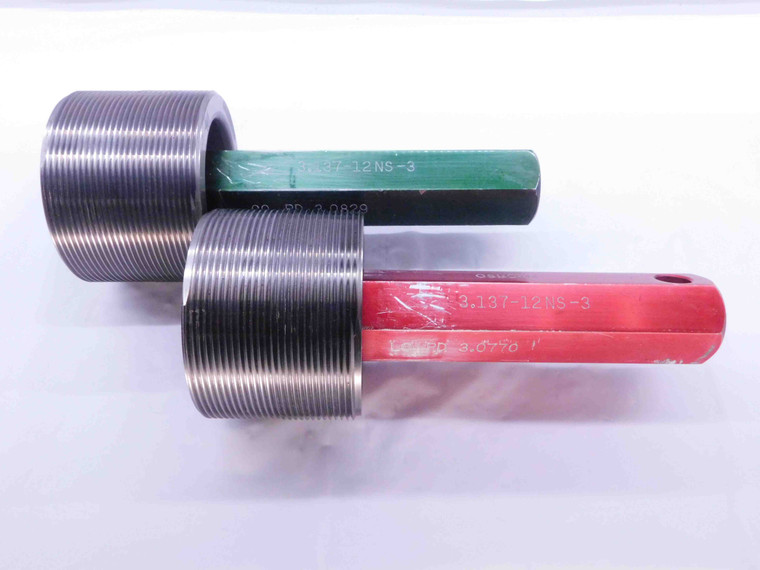 3.137 12 NS 3 AN16 LOCKNUT SET THREAD PLUG GAGE GO NO GO = 3.0829 & 3.0770 AN 16 - DW42361AA6