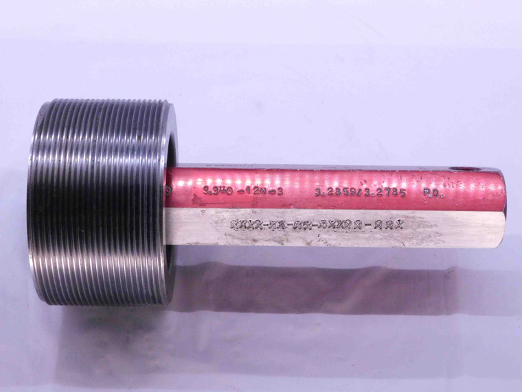 3.340 12 N 3 AN17 LOCKNUT SET THREAD PLUG GAGE 3.34 GO ONLY P.D. = 3.2859 AN 17 - DW42376LVR