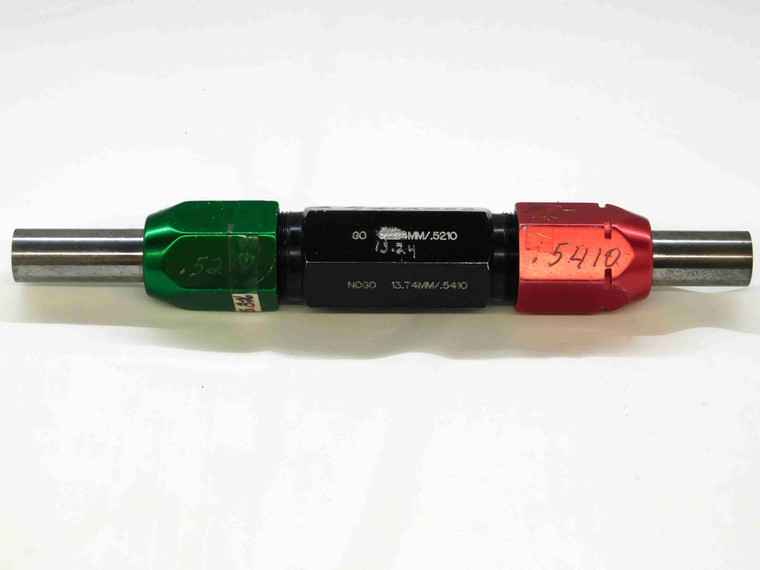 13.240 & 13.740 CL XX mm PIN PLUG GAGE GO NO GO 13.000 .5409 13.24 13.74 CHROME - TD0015BT6