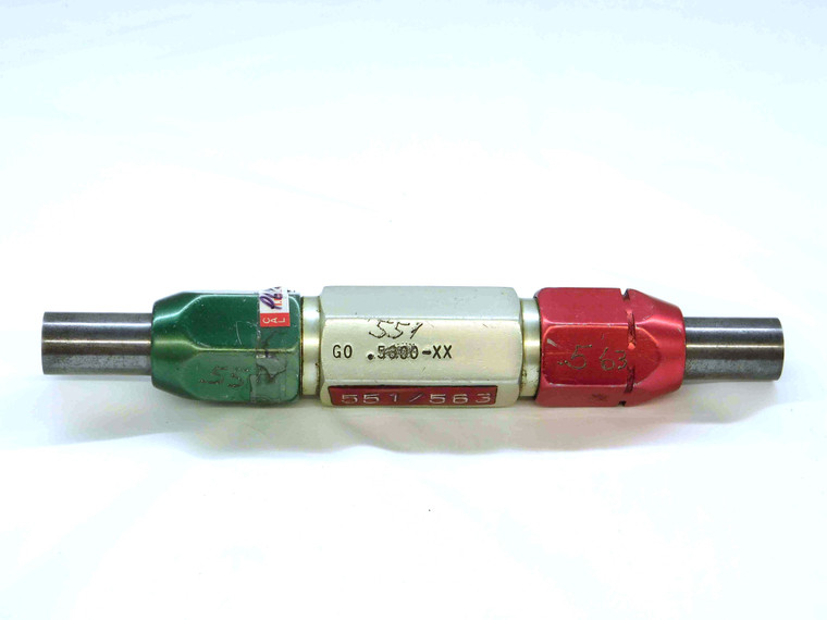 .5510 & .5630 CL XX PIN PLUG GAGE GO NO GO .5625 +.0005 9/16 14 mm .551 .563 - TD0022BT6