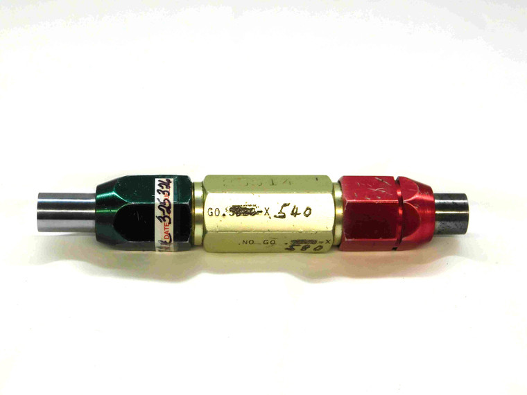 .5400 & .5800 CL X PIN PLUG GAGE GO NO GO .5781 +.0019 37/64 14.732 mm .540 .580 - TD0025BT6
