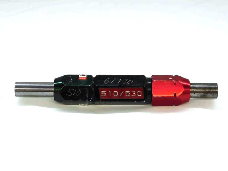 .5100 & .5300 CL X PIN PLUG GAGE GO NO GO .5313 -.0013 17/32 13 mm .510 .530 - TD0035BT6