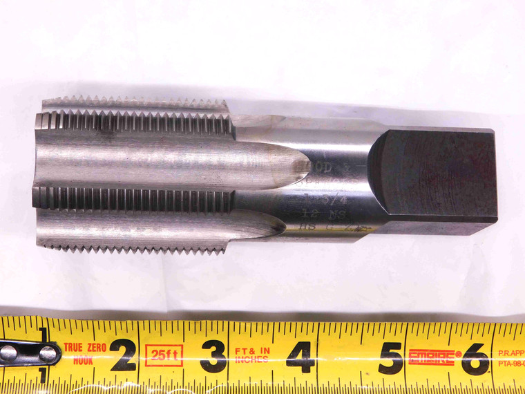 WOOD & SPENCER 1 3/4 12 NS HSG PLUG TAP 6 STRAIGHT FLUTE 1.75 1-3/4-12 UNS - JJ3173CH5