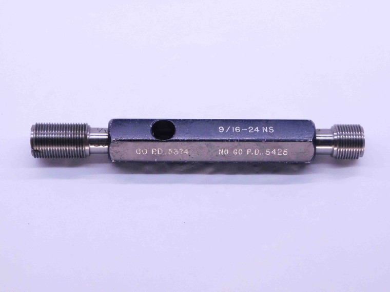 9/16 24 NS SPECIAL THREAD PLUG GAGE .5625 GO NO GO P.D.'S = .5374 & .5425 - DW42474OB6