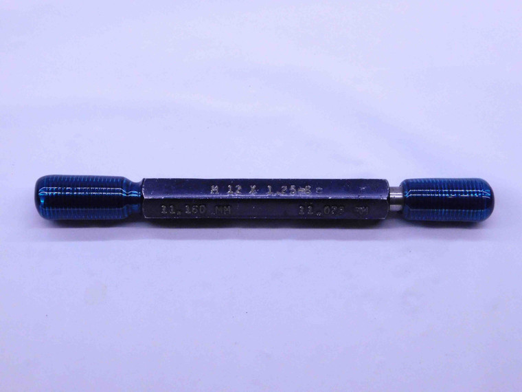M12 X 1.25 6g METRIC SET THREAD PLUG GAGE 12 GO NO GO P.D.'S = 11.160 & 11.028 - DW42495BT6