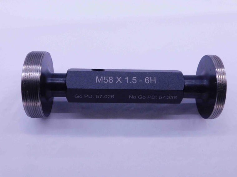 NEW M58 X 1.5 6H METRIC THREAD PLUG GAGE 58 GO NO GO P.D.'S = 57.026 & 57.238 - DW1516MSAF