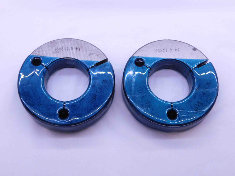 M48 X 1.5 6g METRIC THREAD RING GAGES 48 GO NO GO P.D.'S = 46.994 & 46.834 CHECK - DW42502BT6