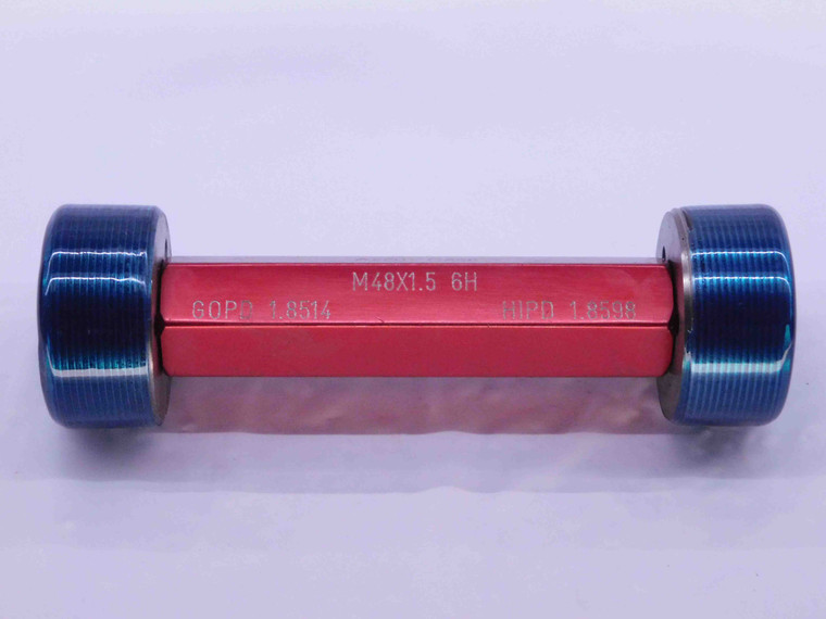 M48 X 1.5 6H METRIC THREAD PLUG GAGE 48 GO NO GO P.D.'S = 47.026 & 47.238 CHECK - DW42507BQ6