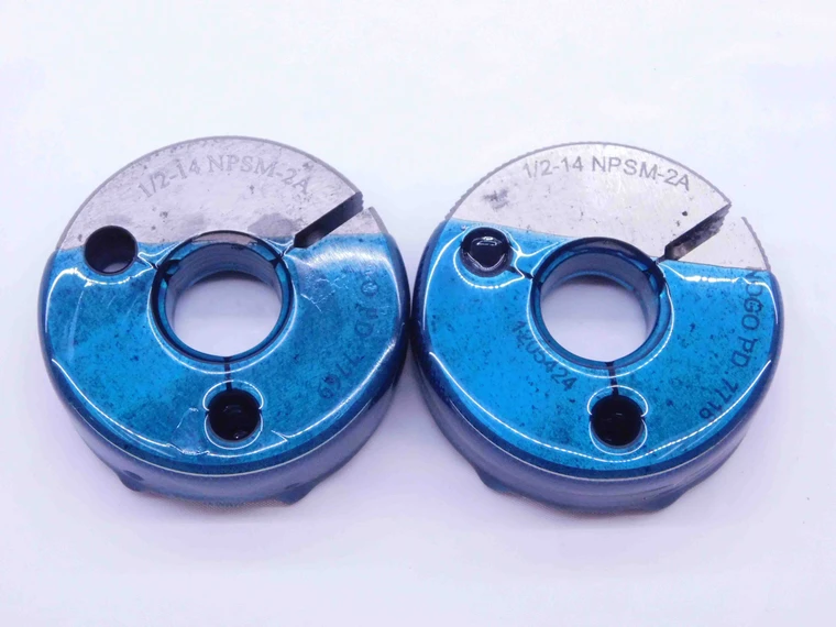 1/2 14 NPSM 2A PIPE THREAD RING GAGE .5 .50 .500 GO NO GO P.D.'S = .7769 & .7718 - DW42510OB6