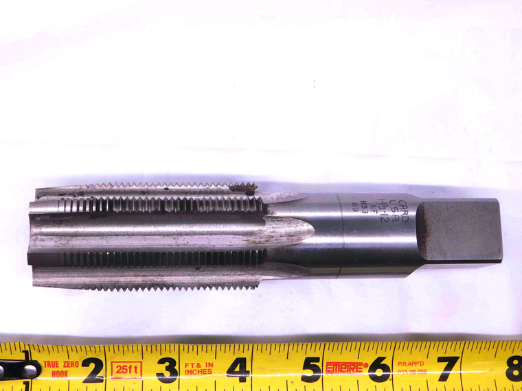 CARD 1 1/2 12 NF HSS TAPER TAP 6 STRAIGHT FLUTE 1.5 1-1/2-12 UNF MADE IN USA - JJ3295AX4